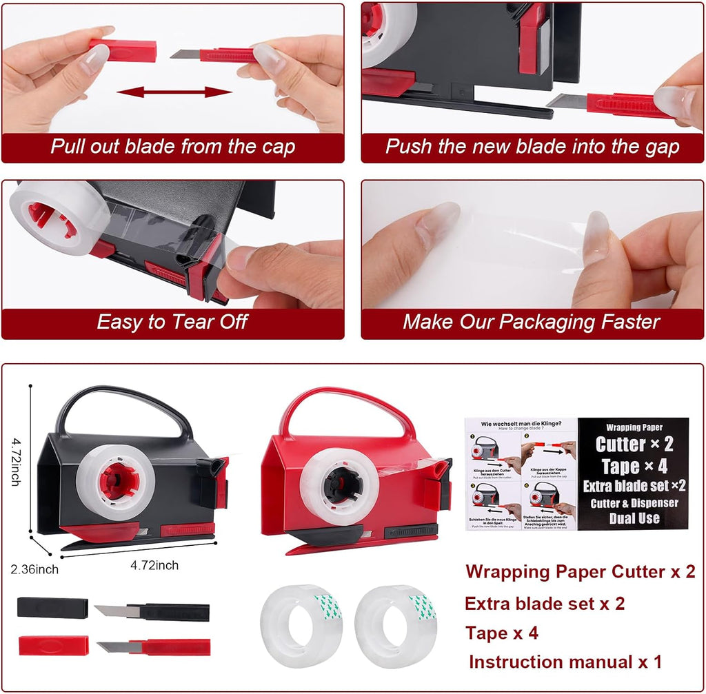 VEEVEO Gift Wrapping Paper Cutter Set